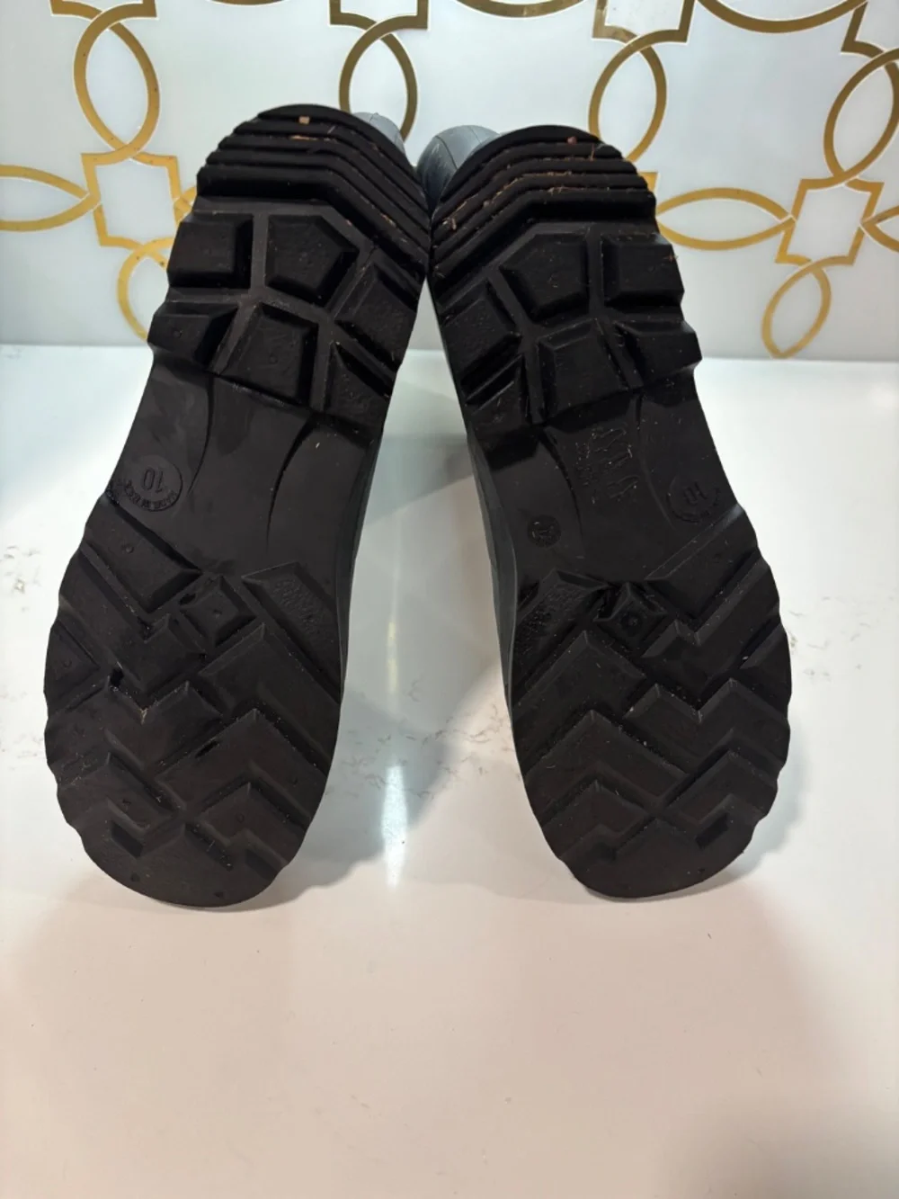 Men’s Black Rubber Work Steel Toe Boots Cooper Fit Soles Size 10 🔥